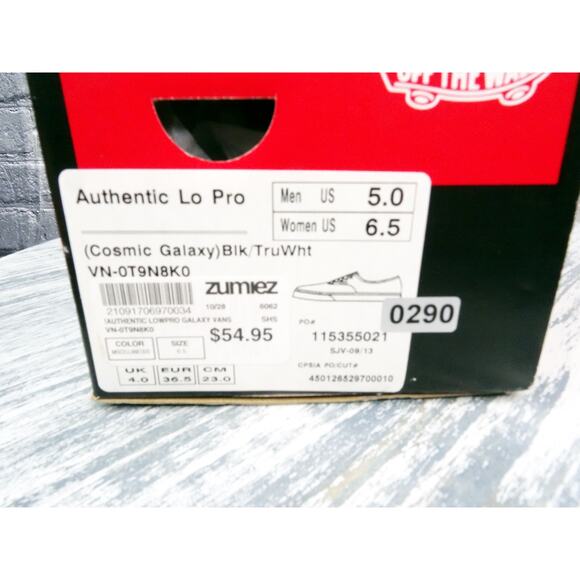 Vans Lo Pro Cosmic Galaxy Black/Tru White Women 6.5 New In Box - Picture 2 of 11